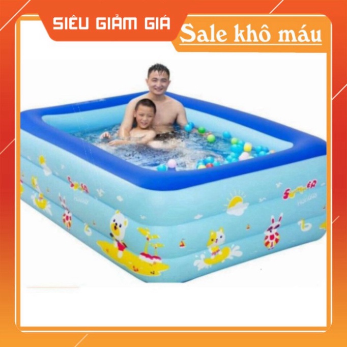 BỂ BƠI PHAO BƠI 1,2M/1,3M/1,5M/1,8M/2,1M CHỮ NHẬT 3 TẦNG