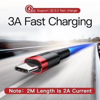 Cáp sạc nhanh USB Type C 3A Baseus có đèn led báo sạc/Cáp sạc tự ngắt Baseus USB 2.4A