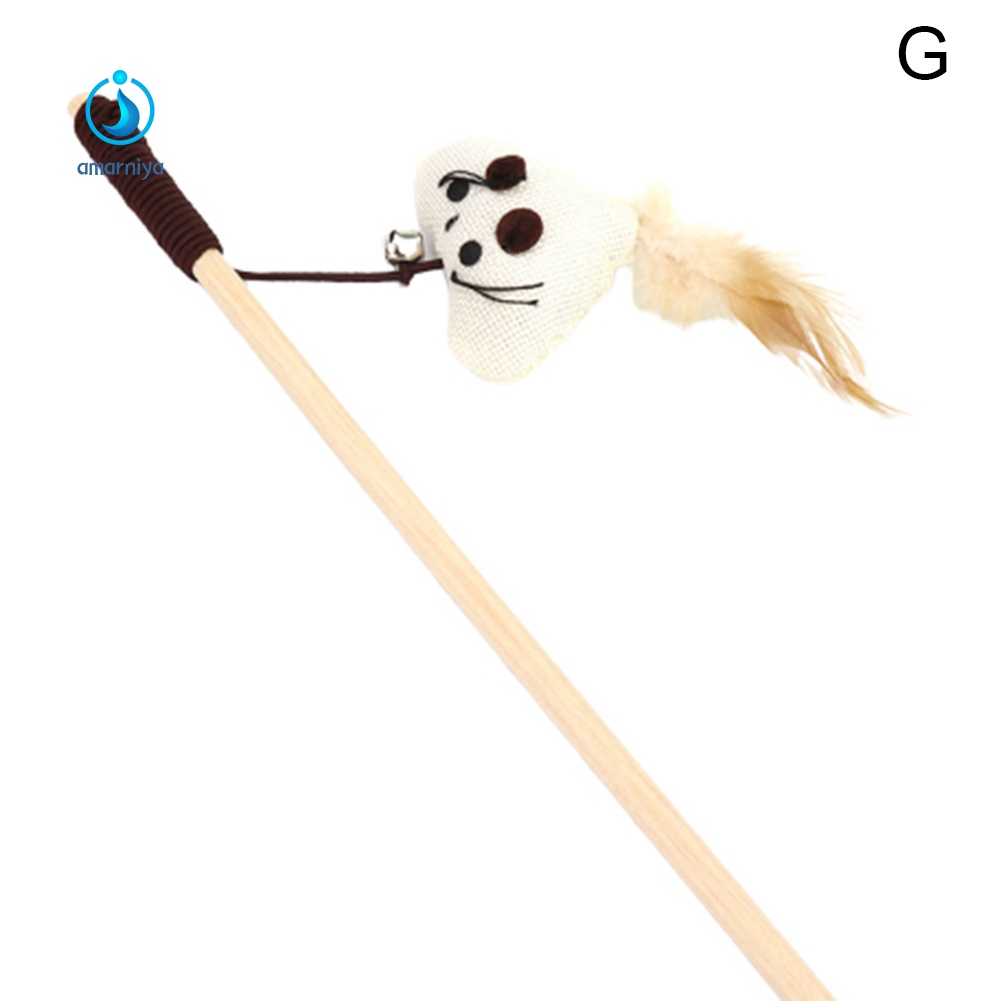 Gậy Gỗ Gắn Lông Vũ / Chuột Giả Đồ Chơi Cho Mèo Cưng