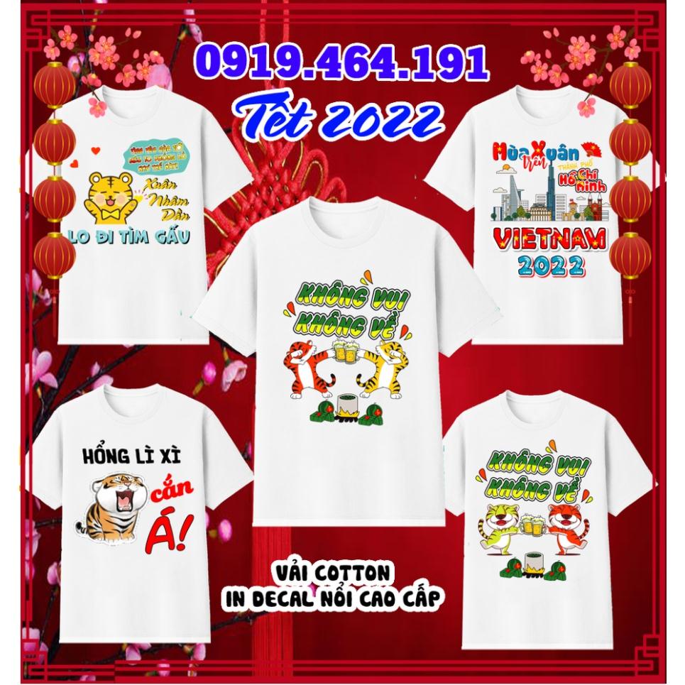 Áo thun tết nhâm dần 2022 cao cấp, áo tết, áo nhâm dần, vải cotton min mát, in PET cao cấp (độc quyền)-Có size trẻ em