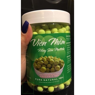 1 kg 2 hộp viên mầm hồng sâm matcha - viên mầm đậu nành nguyên xơ