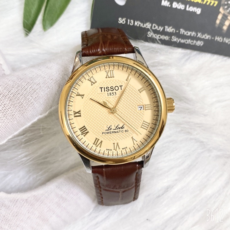 Đồng hồ nam tissot cơ nam dây da nâu mặt mạ vàng lấp lánh siêu bền bỉ phong cách lịch lãm | BigBuy360 - bigbuy360.vn
