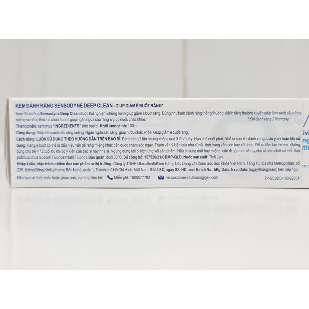 Kem Đánh Răng Làm Sạch Sâu Sensodyne Deep Clean Toothpaste 100g
