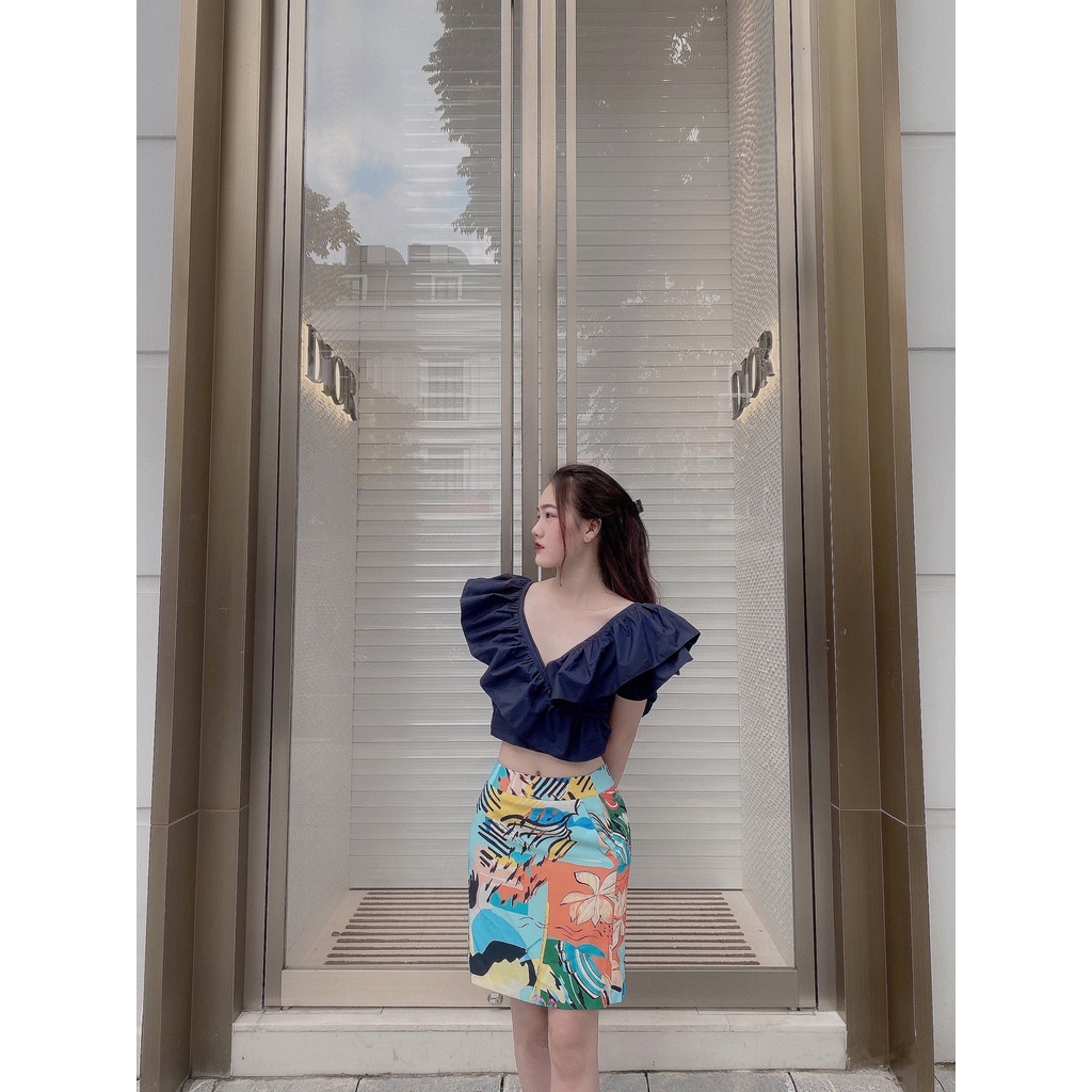 Áo croptop cổ bèo HeraDG - SAKBA069