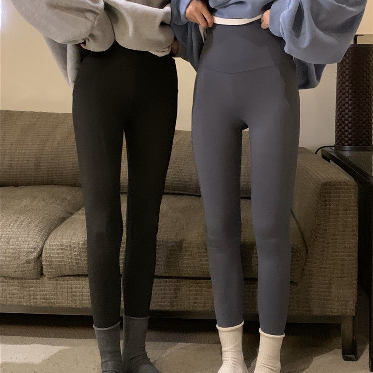 Quần legging lót nhung giữ ấm lưng cao co giãn thời trang cao cấp cho nữ