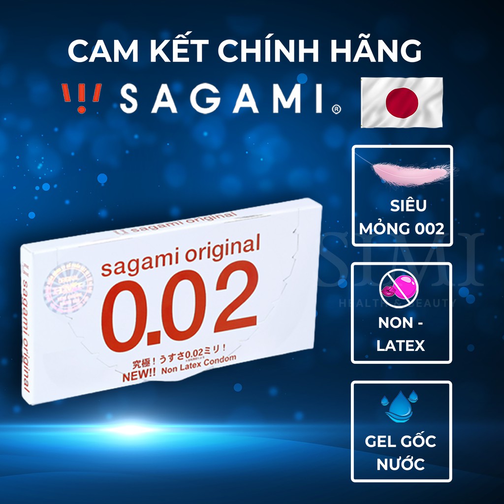 Bao cao su siêu mỏng SAGAMI Original 0.02mm Nhật Bản chính hãng bcs non-latex nhiều gel bôi trơn sieu mong