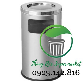 Thùng rác gạt tàn nắp bằng hình trụ inox