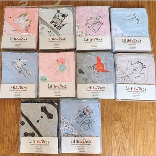Chăn ủ little duck có mũ - chăn ủ cotton 2 lớp đa năng cho bé
