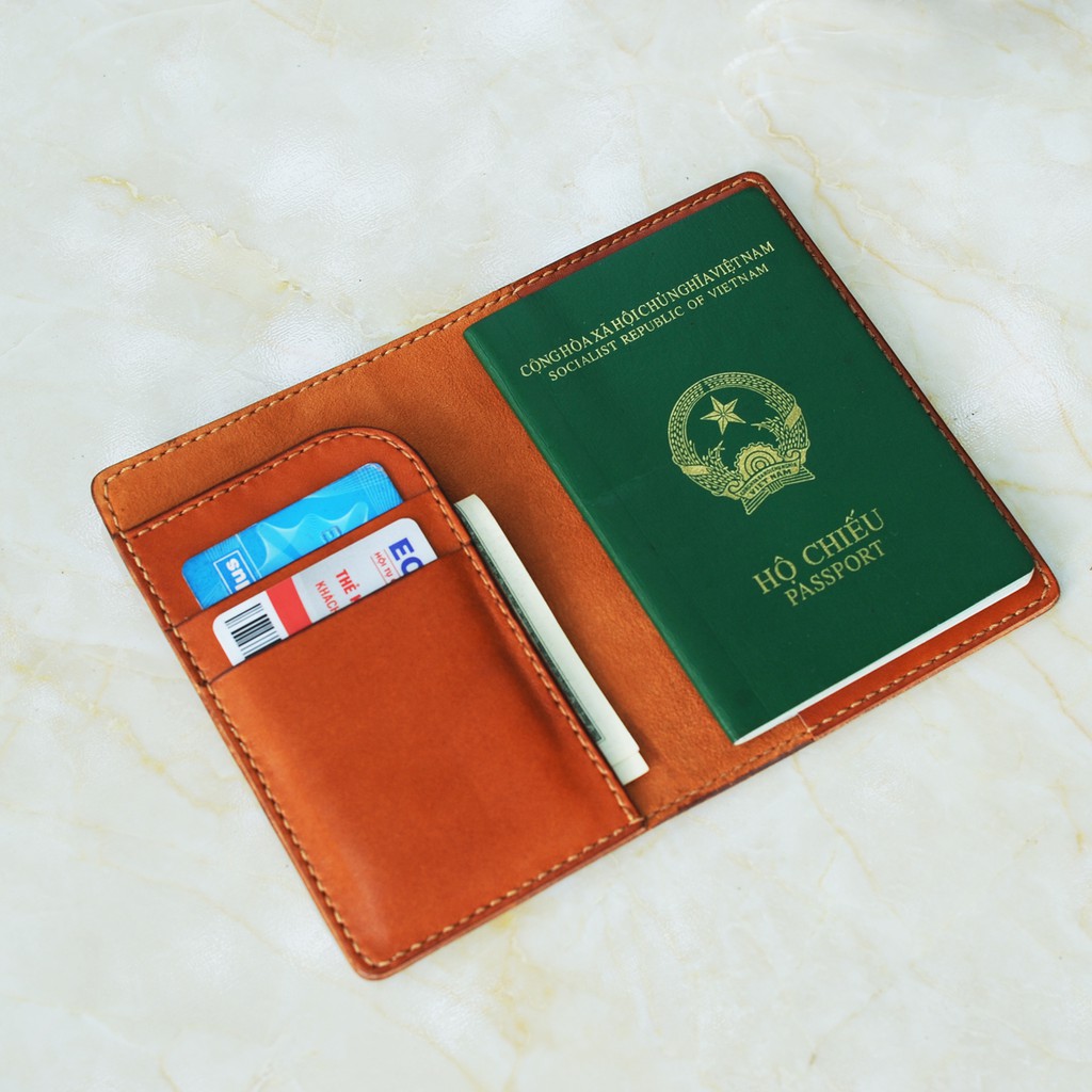 Bìa bọc sổ Passport - Da bò nhập khẩu - Đồ da Handmade DTV123