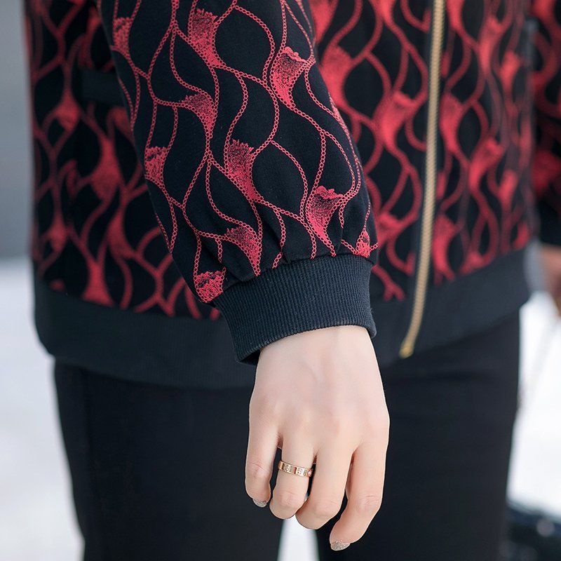 Áo Khoác Ngắn Dáng Rộng In Họa Tiết Phong Cách Phương Tây Thời Trang Xuân Thu Mới Cho Phụ Nữ Trung Niên