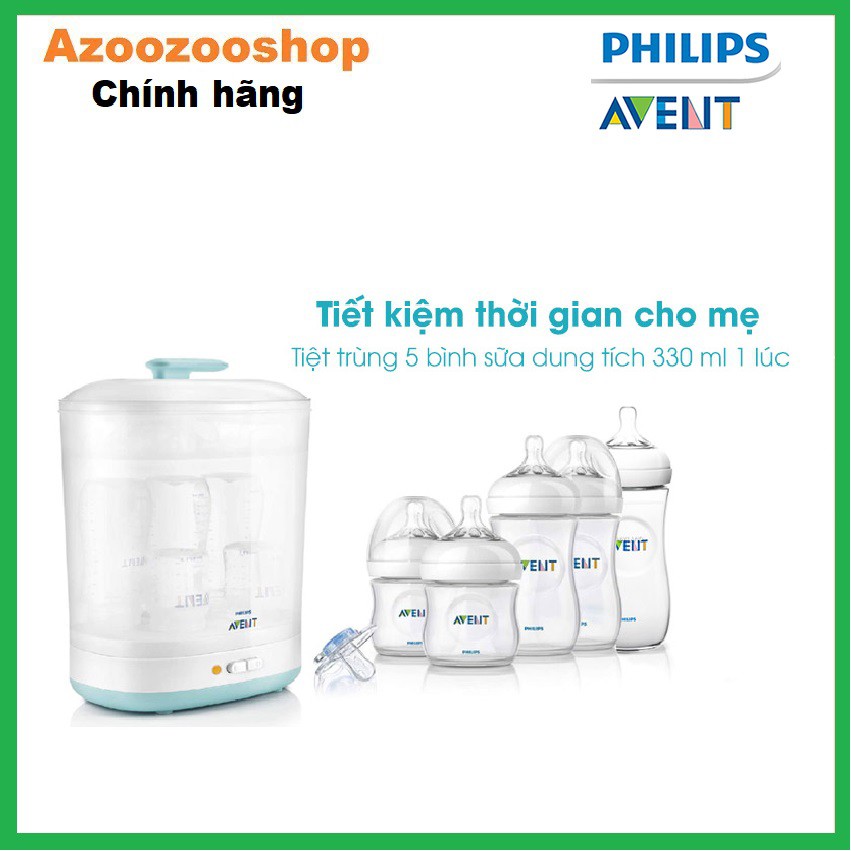 Máy tiệt trùng hơi nước 2 trong 1 Philips Avent SCF922/03, hàng chính hãng, bảo hành 2 năm trên toàn quốc