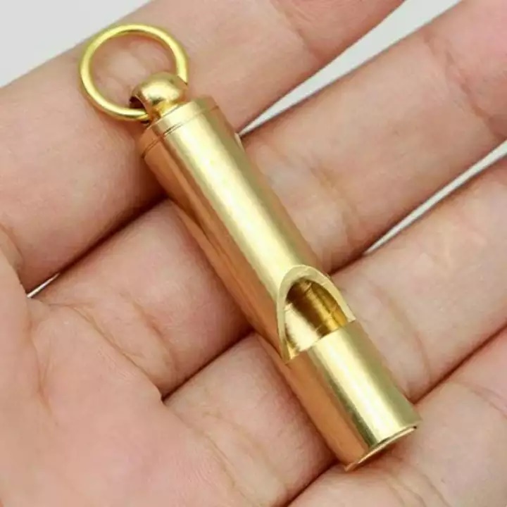 Còi Cứu Hộ - Còi Sinh Tồn Bằng Đồng Thau Nguyên Chất - Handmade móc chìa khóa