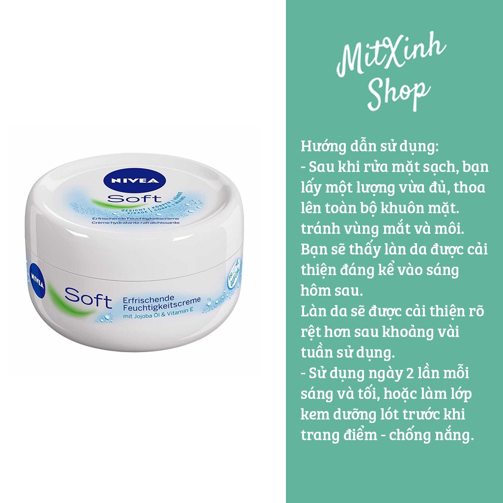 Kem Dưỡng Ẩm Nivea Soft toàn thân 200ml - Cam kết hàng chính hãng