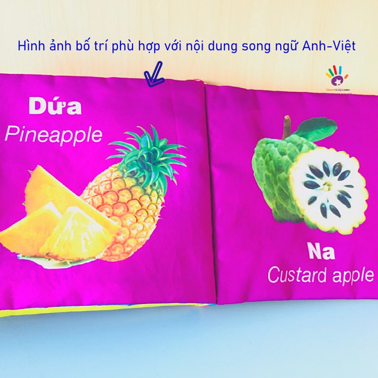 SET PHÁT TRIỂN NGÔN NGỮ- 4 sách vải Song Ngữ hàng Việt Nam chất lượng cao kèm hướng dẫn trò chơi cùng bé