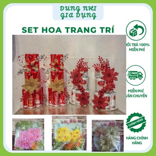 Hoa Trang Trí Tháp Bánh Nước Ngọt Set Hoa Trang Trí Oản Tài Lộc Tặng Kèm Đế