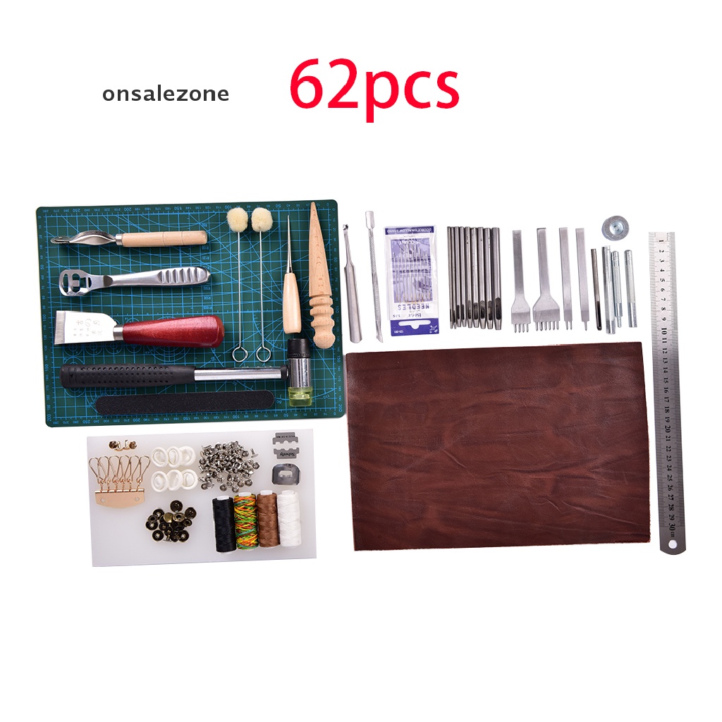 Bộ 62 Dụng Cụ Làm Đồ Da Thủ Công Chuyên Dụng