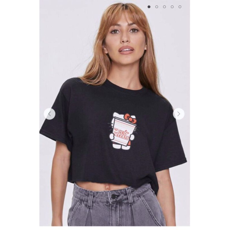 Áo thun crop top form rộng F21 xin