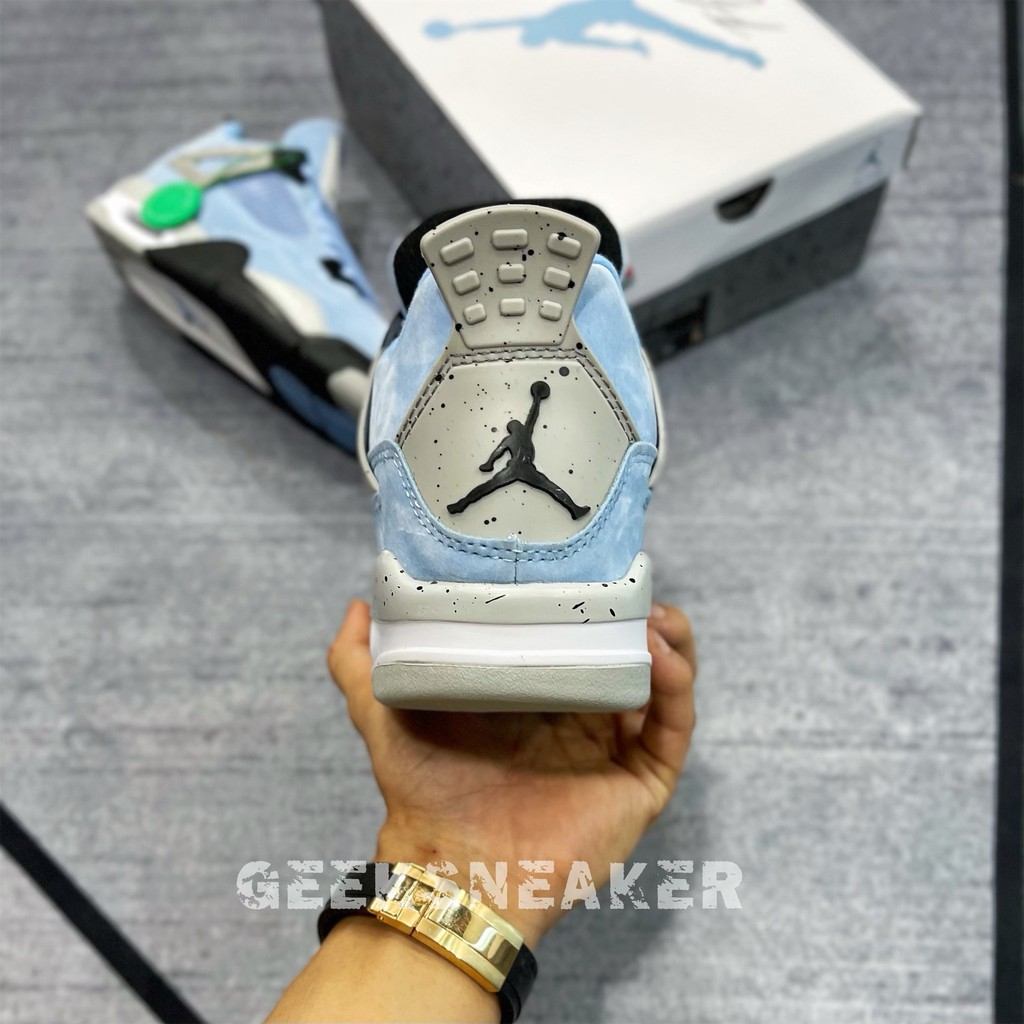 [GeekSneaker] Giày Sneaker Cổ Cao Bóng rổ - Jordan 4 Retro University Blue