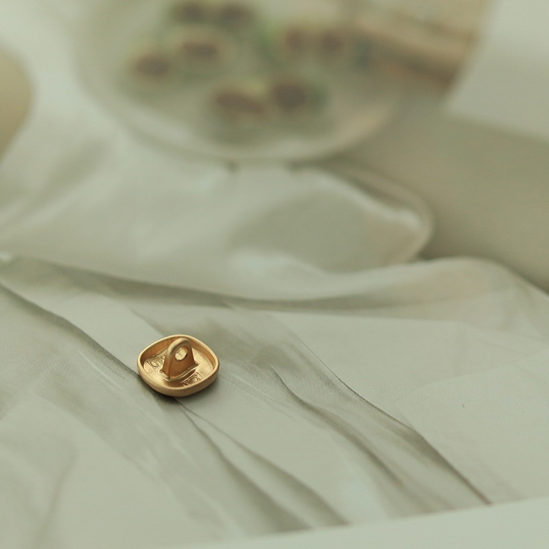 Set 10 Nút Hợp Kim Hình Vuông 12mm Màu Vàng Kim Làm Đồ Handmade DIY