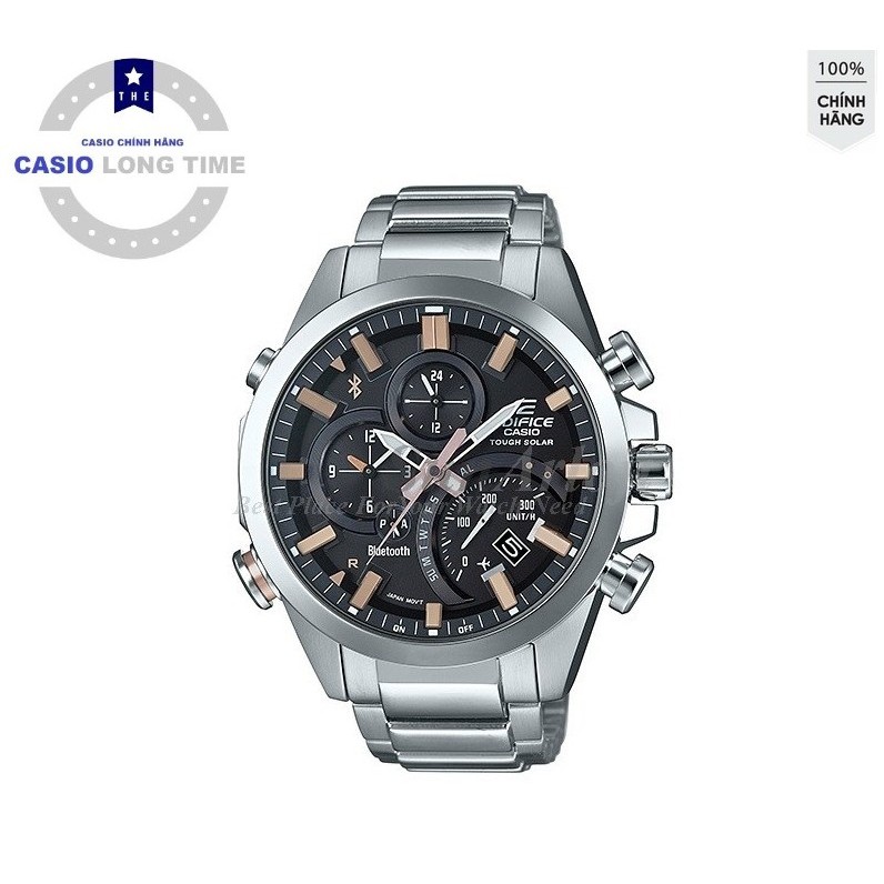 ĐỒNG HỒ NAM CASIO Edifice EQB-500D-1A2 có Bluetooth - Dây kim loại - Pin năng lượng mặt trời sang trọng lịch lã