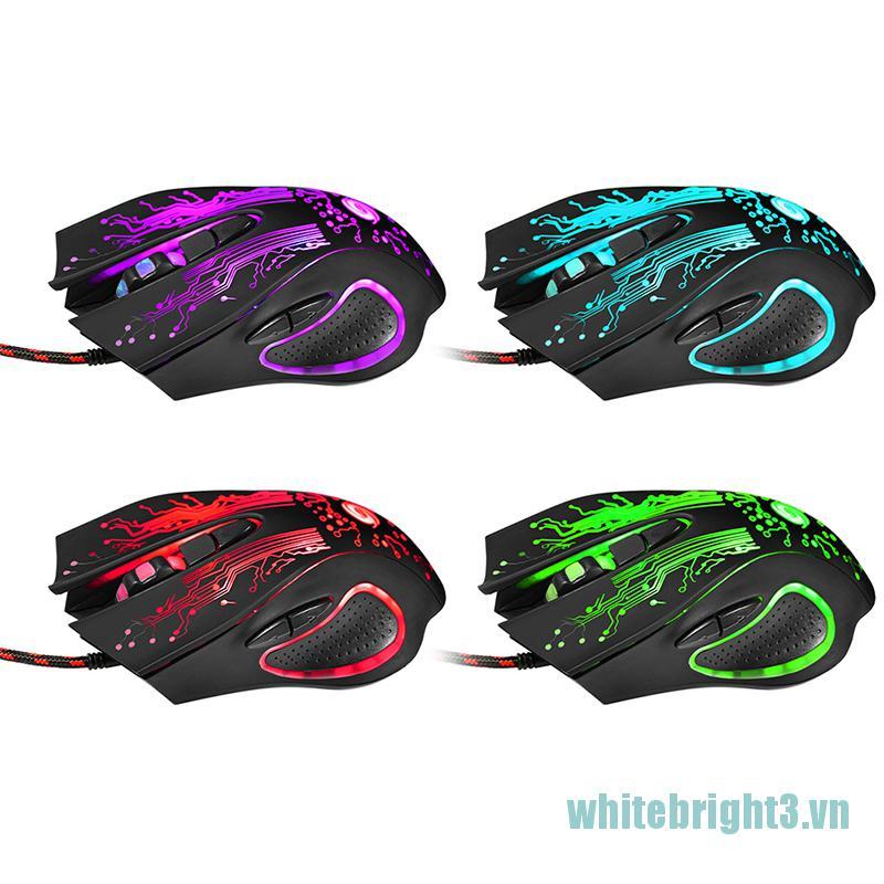 Chuột Dây Đèn Led 6 Nút 5500 Dpi Cho Game Thủ