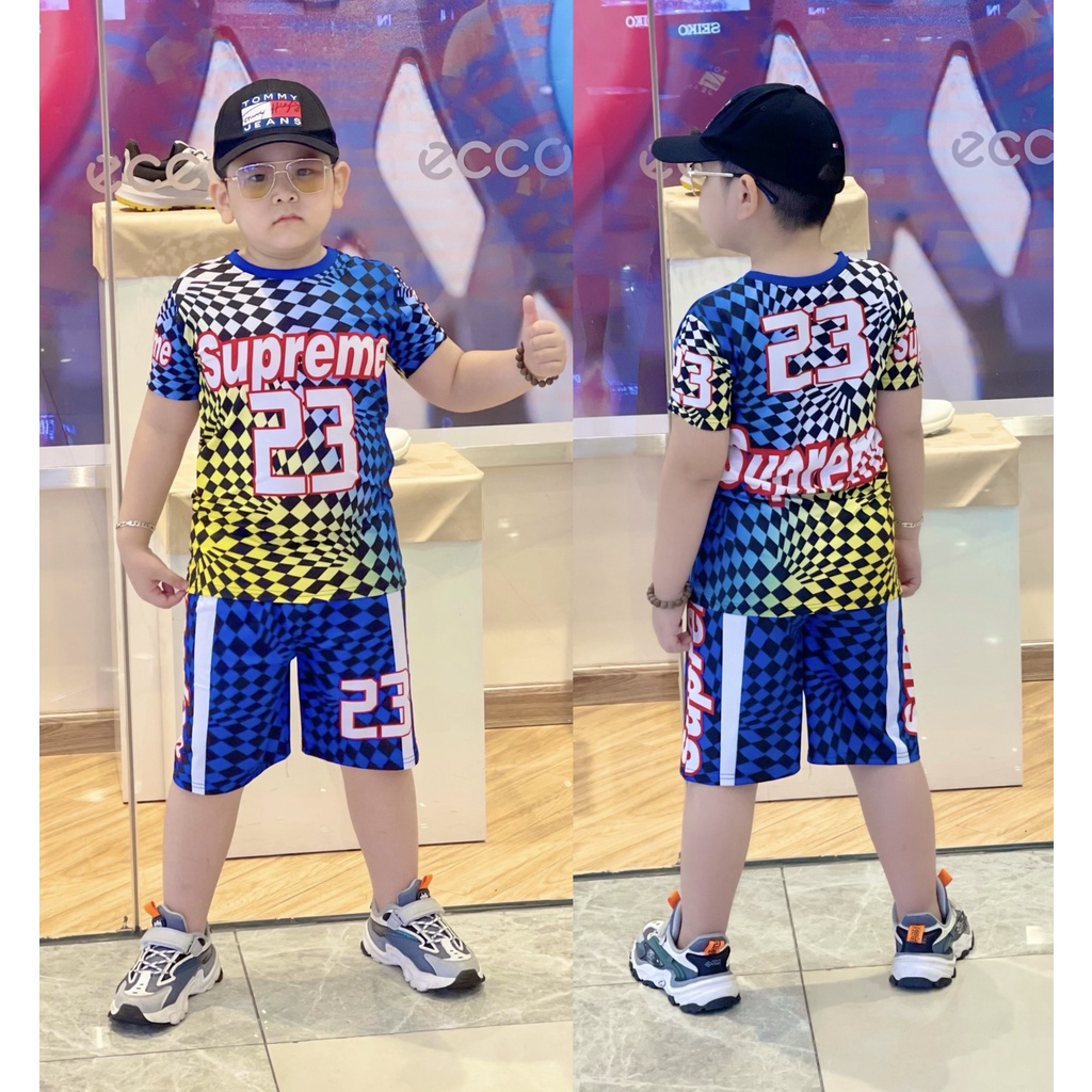 Đồ bộ bé trai thể thao size 12-22kg vải 3D thun lạnh Jennie kids J491