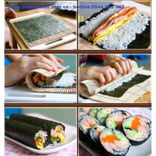 Dụng cụ cuộn sushi bằng gỗ ( nhật bản )