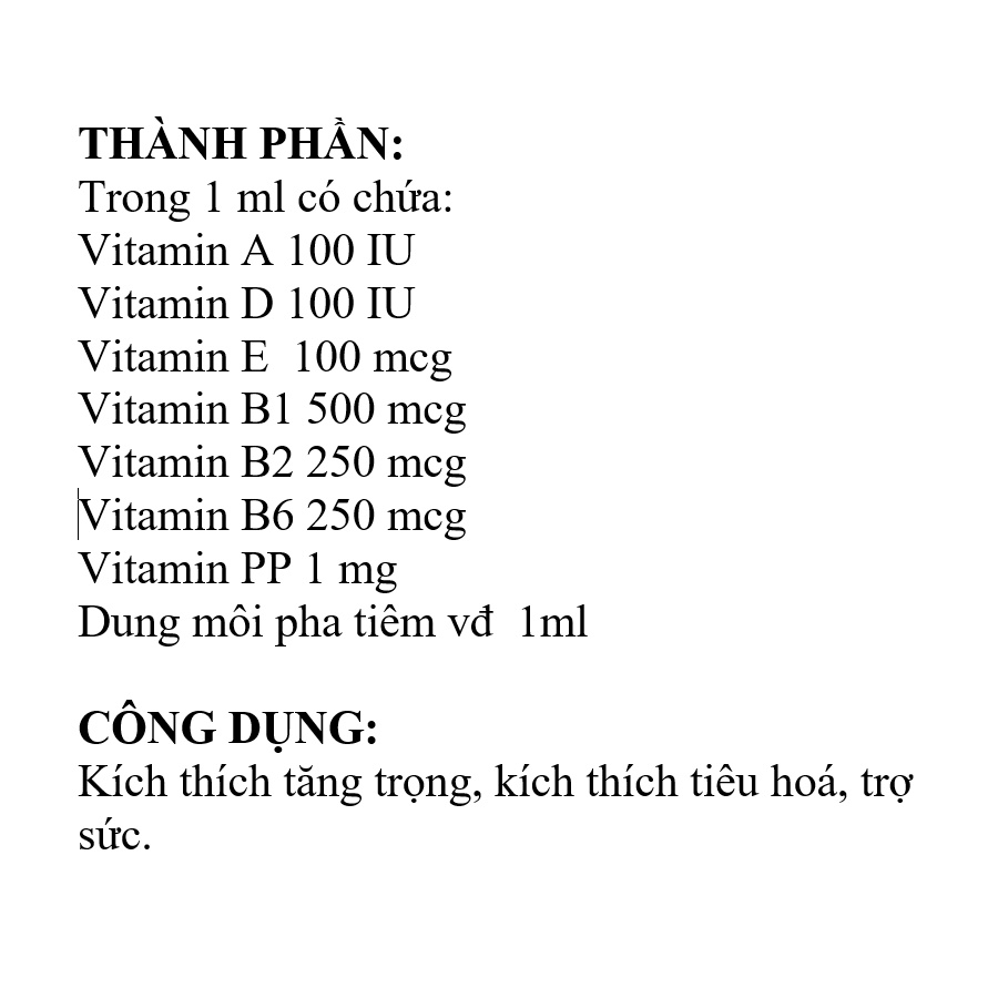 Vmd B.Complex 100ml vỗ béo, tăng trọng cho gà, heo, bò, dê