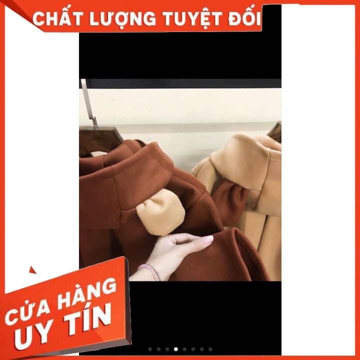 Aó khoác Dạ Tai Gấu Hàng Quảng Châu Cao Cấp, áo dạ 2 lớp dày và chất mịn