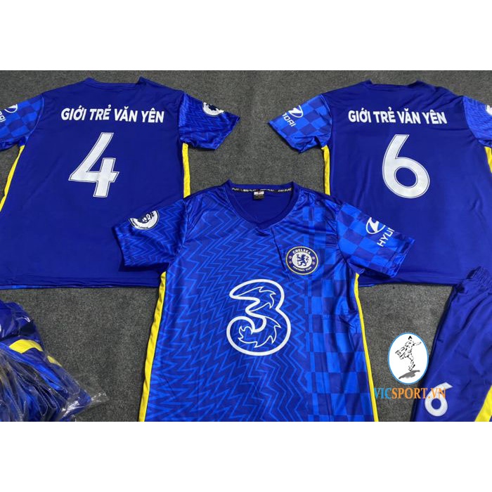 Áo Bóng Đá Trẻ Em, Quần Áo Đá Banh Cho Bé CLB CHELSEA 2022 thun lạnh siêu mát - Vicsport