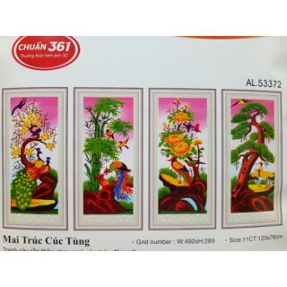 Tranh thêu 3d tứ quí 53372