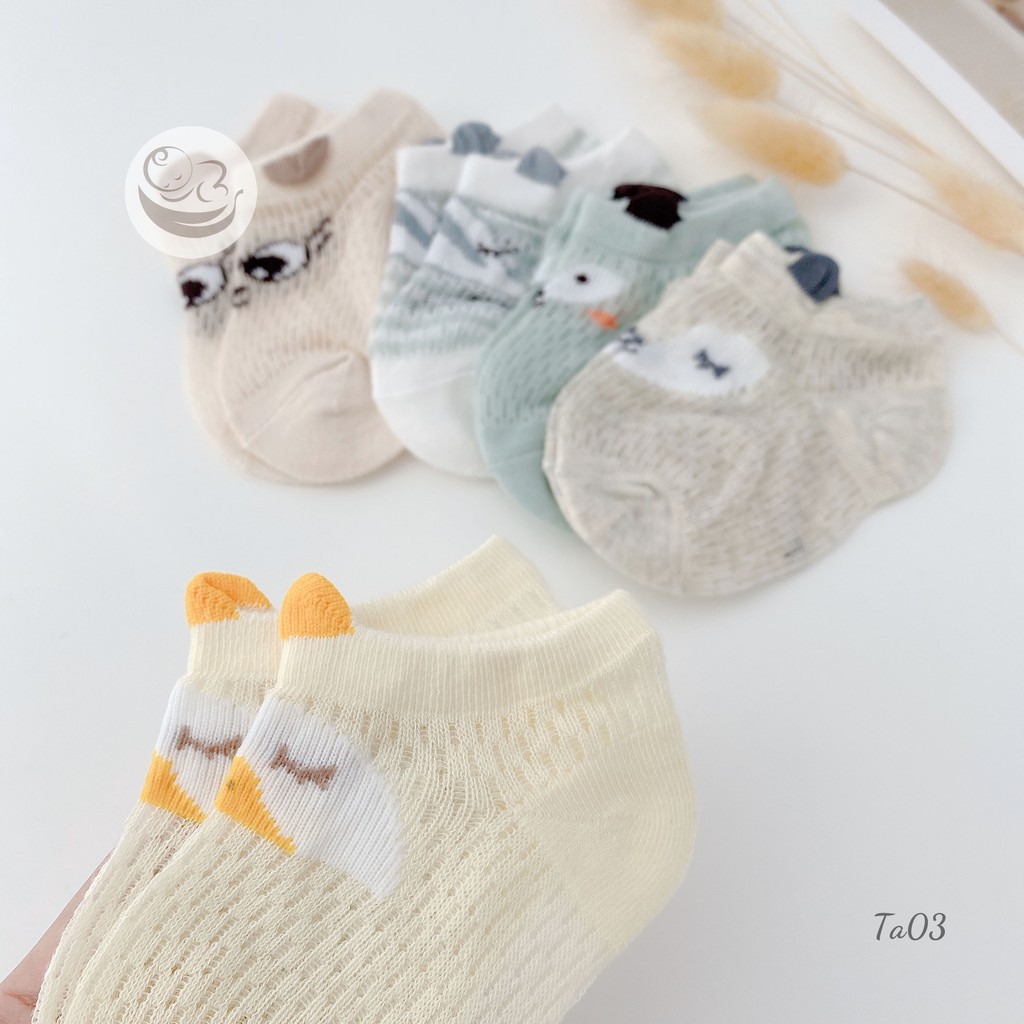 TA03 Set tất 4 đôi tất trơn cho mềm mại thoáng mát cho bé của Mama Ơi-Thời trang cho bé