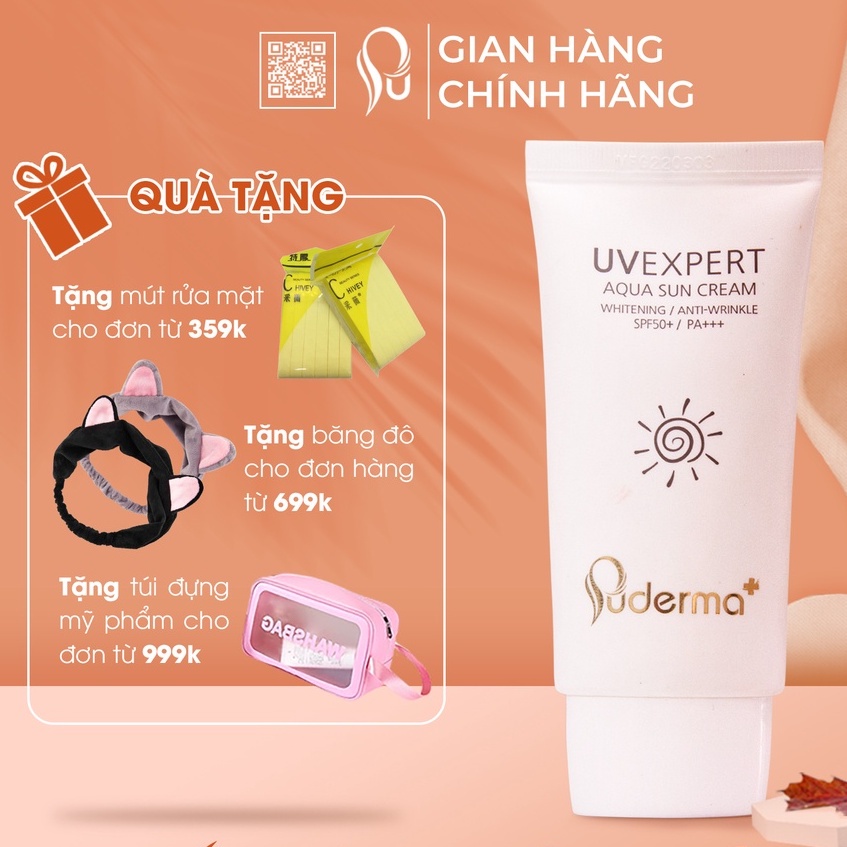 Kem Chống Nắng Hàn Quốc Puderma Spf50 Dưỡng Ẩm Trắng Da, Bảo Vệ Da Trước Tác Hại Của Các Tia Uv Từ Ánh Nắng Mặt Trời