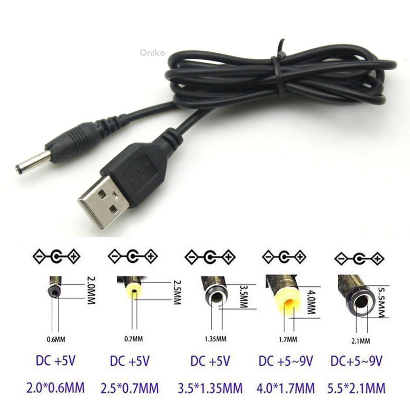 Dây Cáp Sạc Chuyển Đổi Đầu Usb A Sang Đầu 2.0-5.5mm Dc 5v