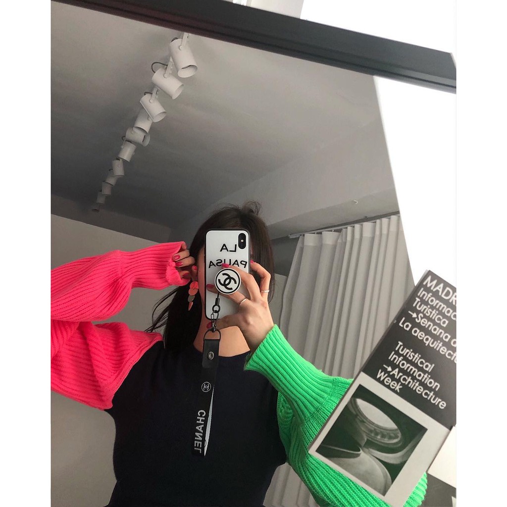 Áo Sweater Dệt Kim Tay Phồng Màu Sắc Cầu Vồng Phong Cách Hàn Quốc | BigBuy360 - bigbuy360.vn