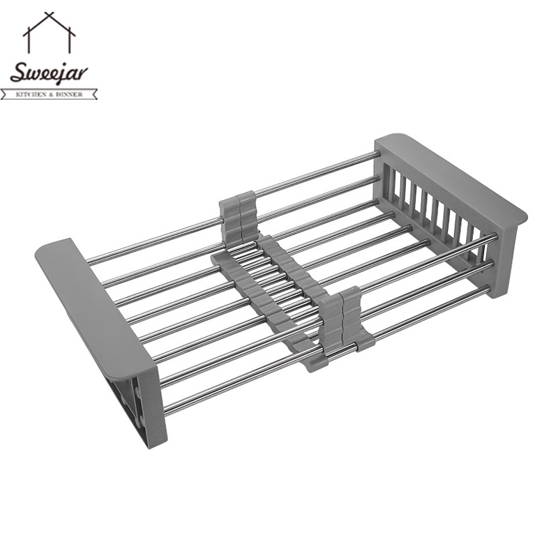 Giá đỡ rổ SWEEJAR chất liệu inox 304 có thể điều chỉnh tiện dụng rửa rau củ/ trái cây/ phơi bát đĩa