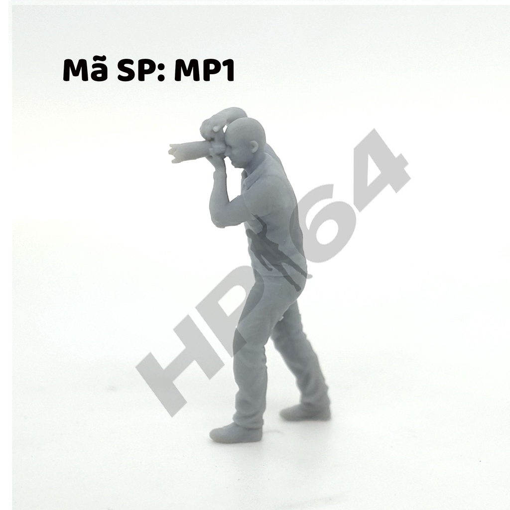 Mô hình nhân vật thô chưa sơn tỉ lệ 1/64 Male Photographer
