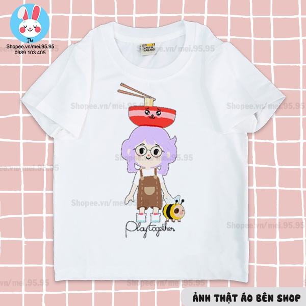 Áo thun play together in hình ốc sên cute, kỳ lân,cừu alpaca, thỏ mềm mại,hình in sắc nét cute