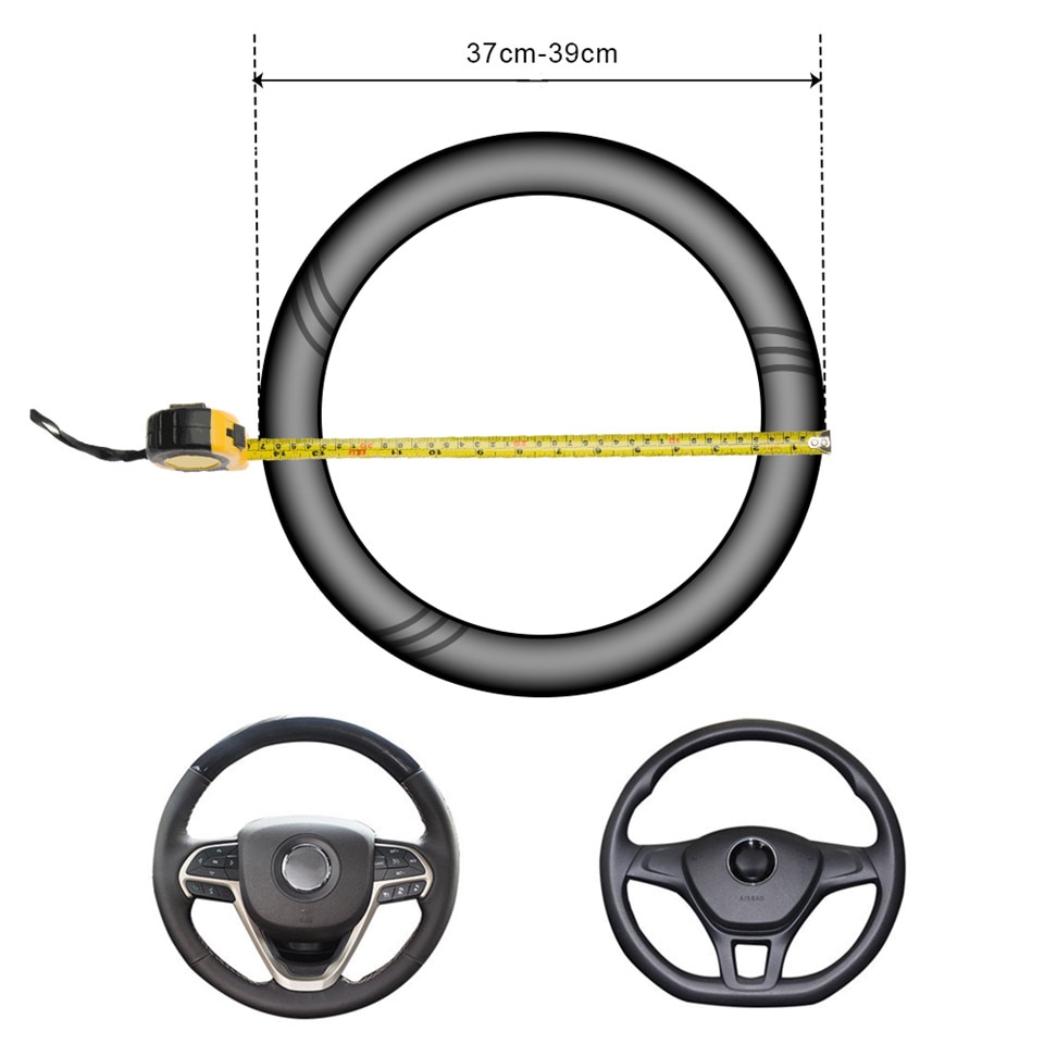 Vỏ Bọc Vô Lăng Xe Hơi Bằng Da PU Chống Trượt Thoáng Khí 37-38cm