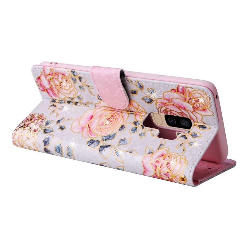 Sang Trọng Bao Da Điện Thoại pu Hình Hoa Và Bướm Cho samsung galaxy s23 fe a05 a51 a12 f12 m12 s9 plus s8 plus s8 + s9 + Ốp