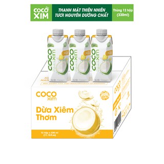 Nước dừa xiêm thơm Cocoxim 330ML thùng 12 hộp