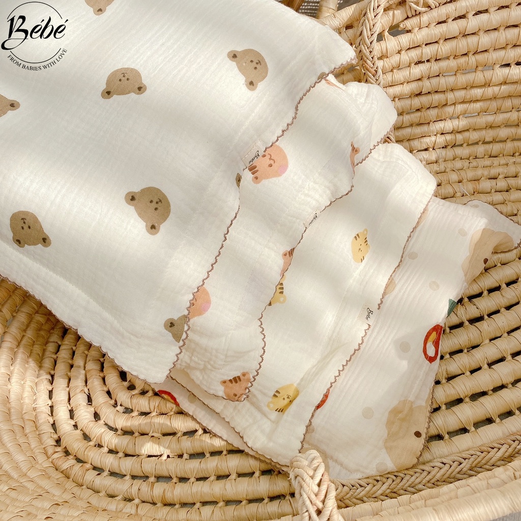 Gối Bông BéBé Chất Xô Muslin Thoáng Mát Cho Bé Trên 6 Tháng