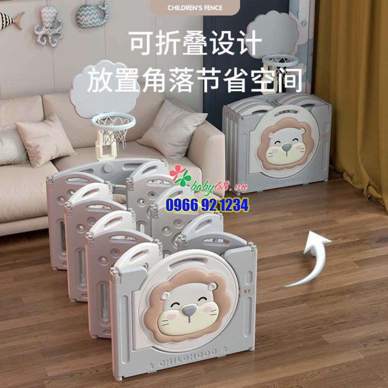 Quây bóng nhựa mẫu sư tử gấp gọn cho bé Honper - Tặng kèm thảm và bóng