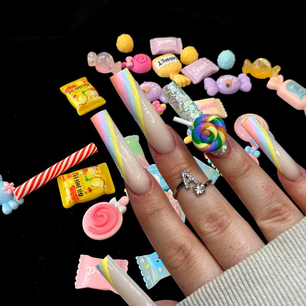 [Hàng mới về] 30 Phụ kiện trang trí móng tay 3d bằng nhựa acrylic độc đáo nhiều màu