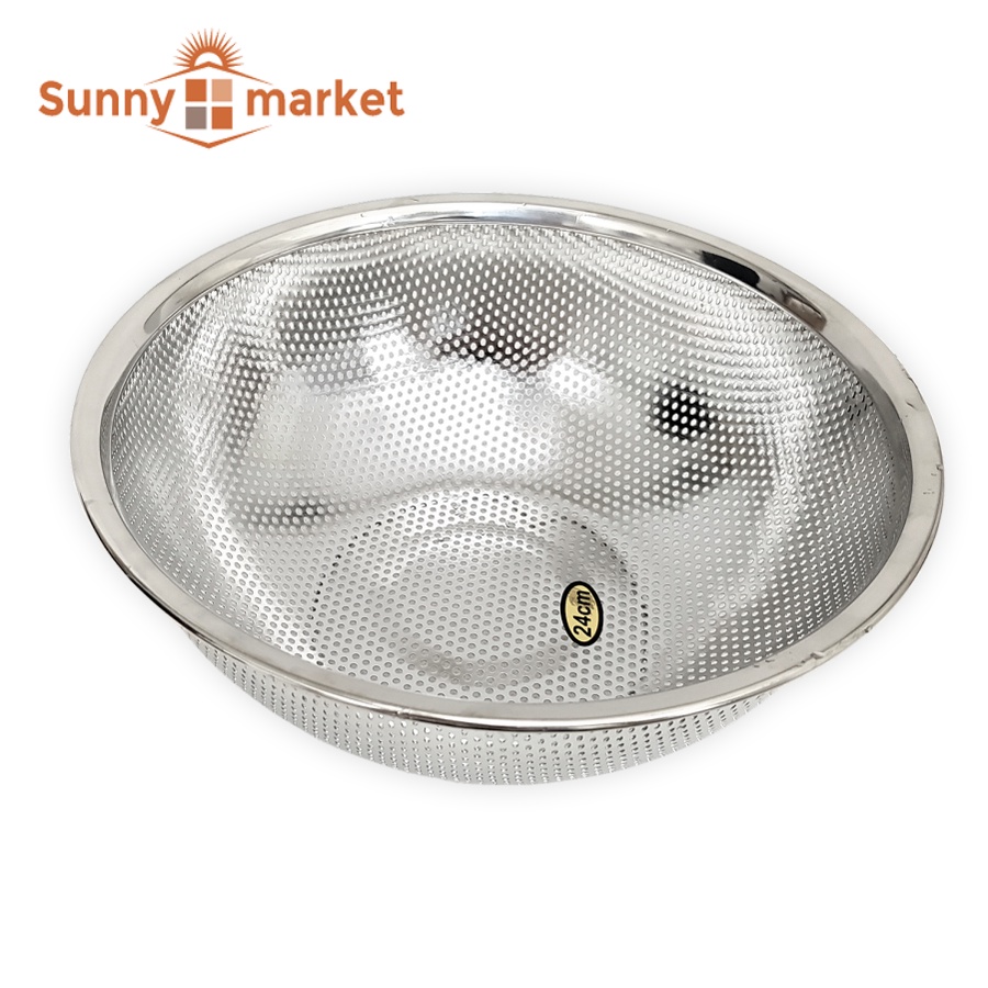 Rổ rá inox cao cấp dày dặn, siêu bền đẹp đường kính 21cm