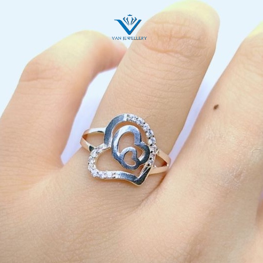 Nhẫn bạc Nhẫn kết tim bạc ta_Van jw