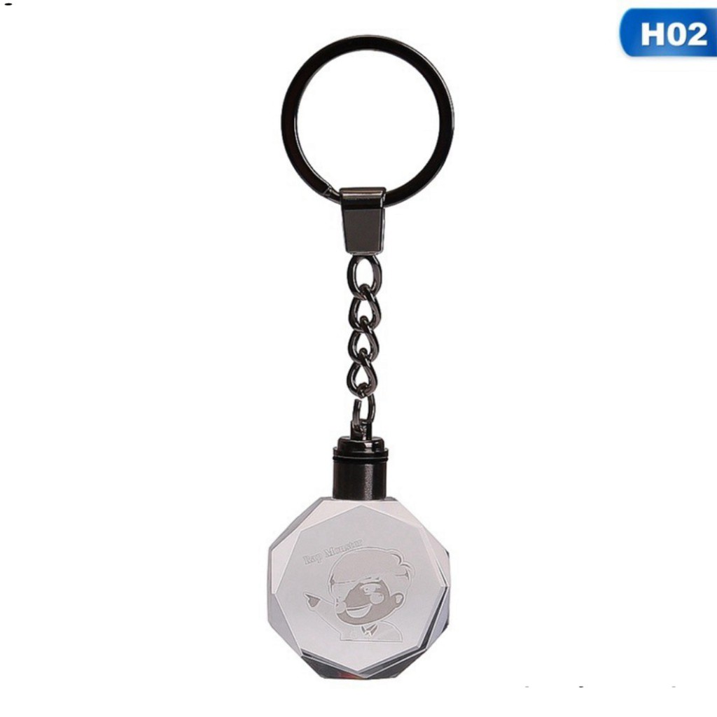 Móc Khóa Đèn Led Phát Sáng Thay Đổi Màu Sắc Dành Cho Fan Nhóm Nhạc Bts