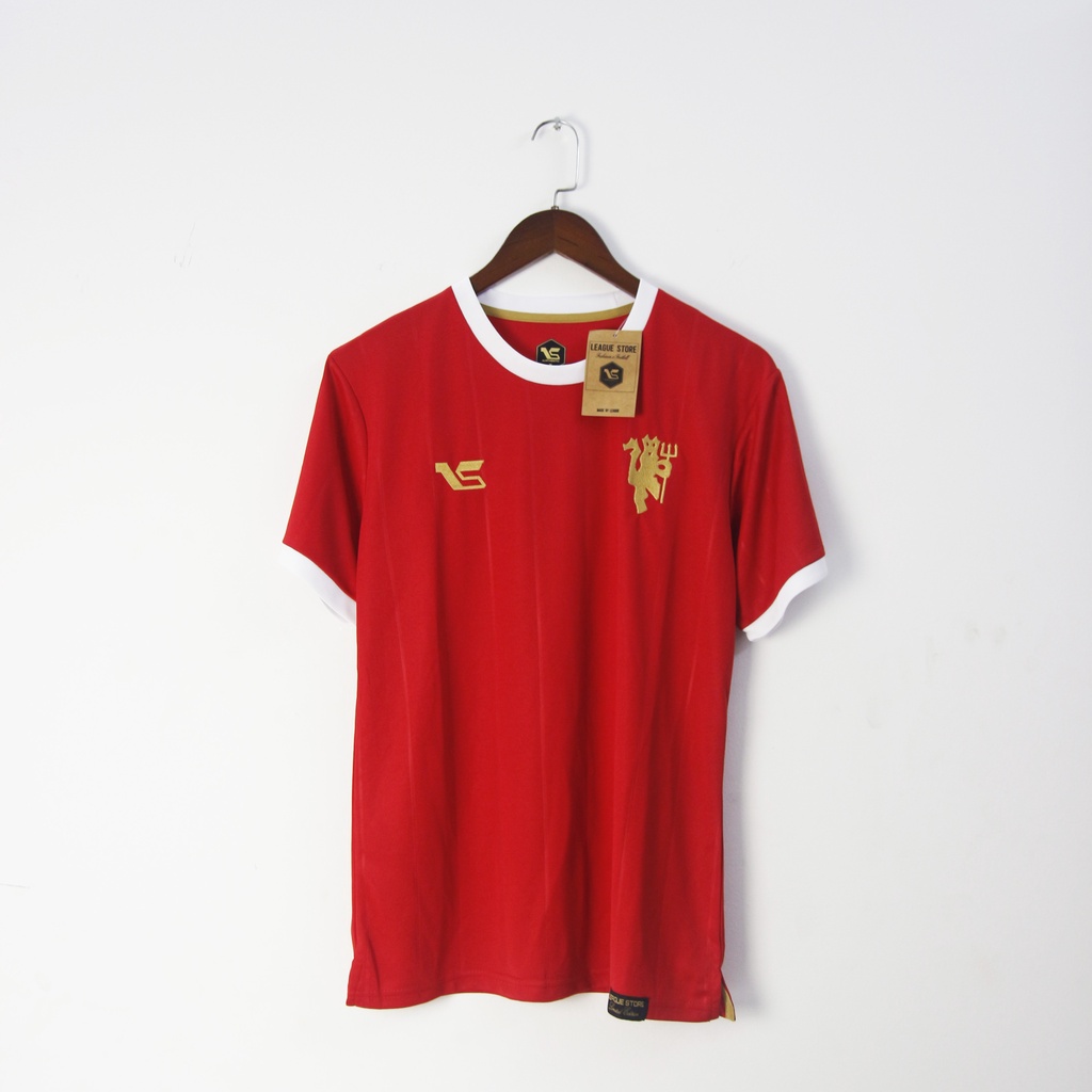 Áo thun nam LeagueStore MU - màu đỏ áo thế thao nam ngắn tay cổ tròn vải thoáng mát co giãn