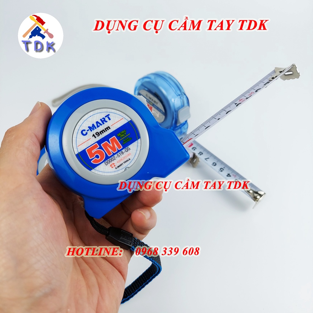 Thước cuộn 5M, thước rút D0002 - D0007 chính hãng C-Mart