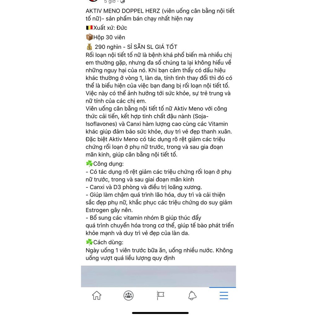 chăm sóc cơ thể AKTIV MENO DOPPEL HERZ Đức
